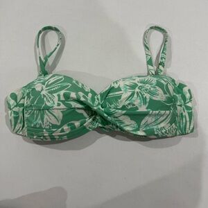 New! La Blanca Boue Floral Twist Bandeau Bikini Top     Size- Large